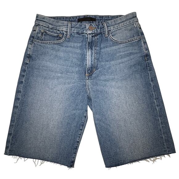 JOE'S Jeans Bermuda High Waisted Fray Hem Cut Off Denim Jean Short Jorts Size 30 - Picture 1 of 6
